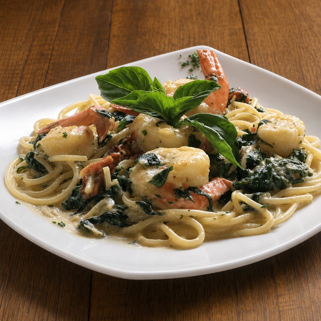 Tuscan Shrimp Pasta.