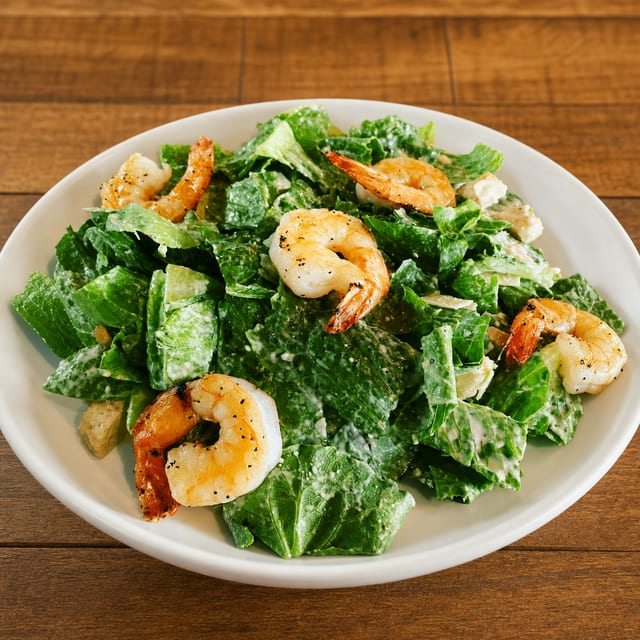 Caesar Salad with Shrimps.