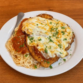 Veal or Chicken Parmesan with Pasta