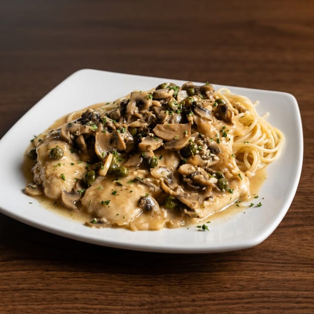 Chicken Piccata with Pasta - Tray for 10 people.
