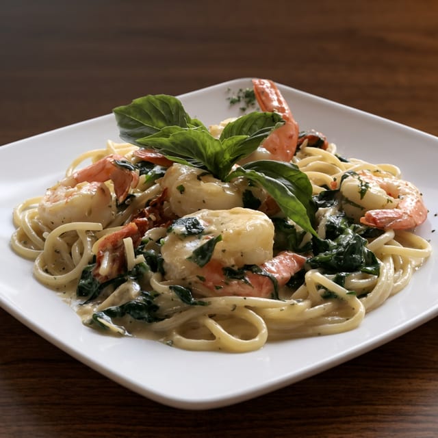 Tuscan Shrimp Pasta.