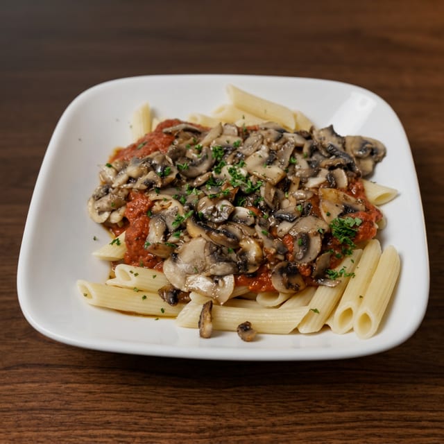 Pasta with Mushrooms in Olive Oil - Tray for 10 people.