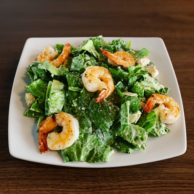 Caesar Salad with Shrimps.