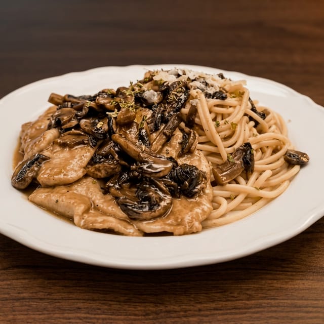 Veal or Chicken Marsala with Pasta.
