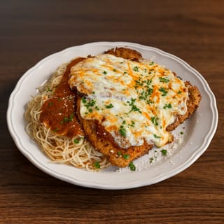 Veal or Chicken Parmesan with Pasta