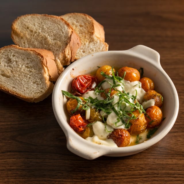 Roasted Cherry Tomatoes with Mozzarella.