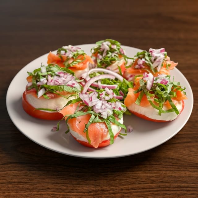 Smoked Salmon Caprese.